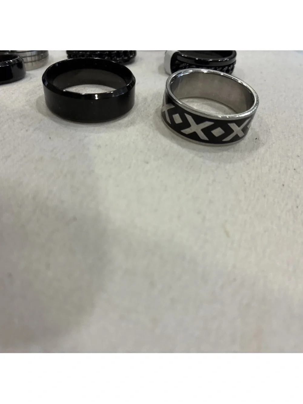 Mixed Metal Ring Lot - Black, Silver, Gold